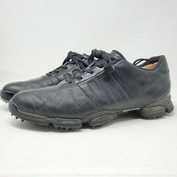 2010 ADIDAS GREENSTAR Z BLACK LEATHER GOLF SHOE - Picture 2 of 8